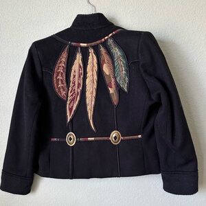 Coloratura Wool Feather Coat Small